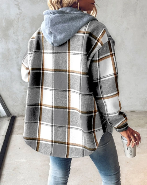 Valenzora | Checkered hooded jacket