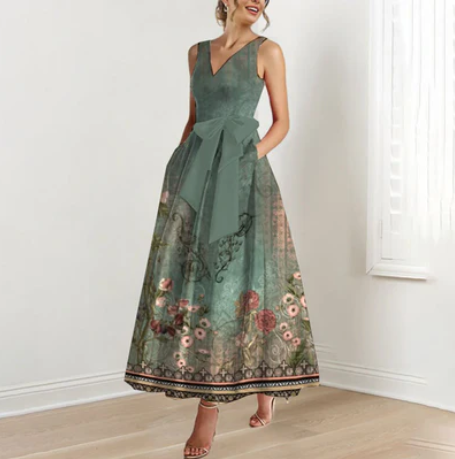 Valenzora | Dream dress made of green silk