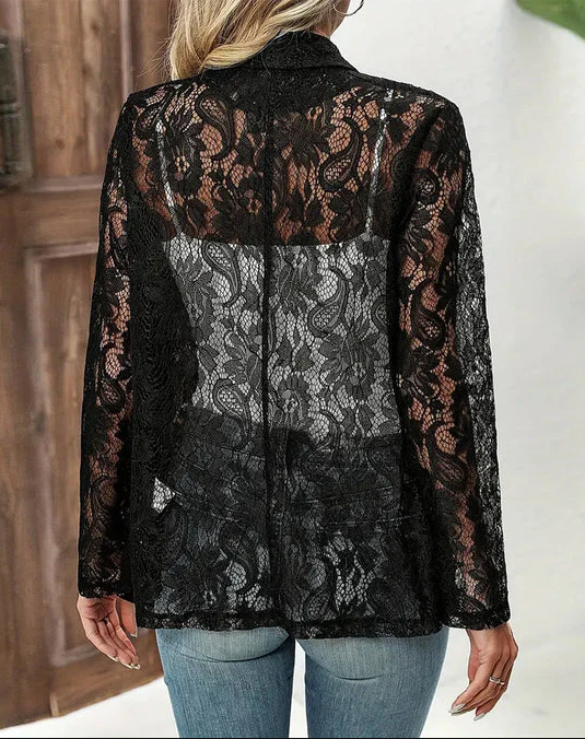 Valenzora | Lace blazer with lapel collar