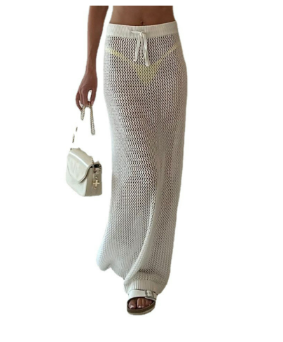 Valenzora | Rosiedress Elastic Waistband Hollow Space Cover Up Maxi Skirt