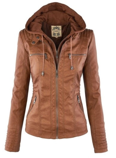 Kapuzenjacke: Basic PU Jacke