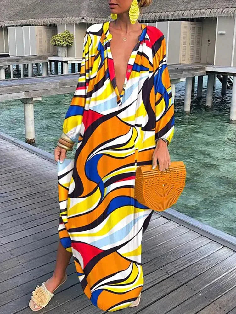 Valenzora | Women's Deep V-Neck Dress