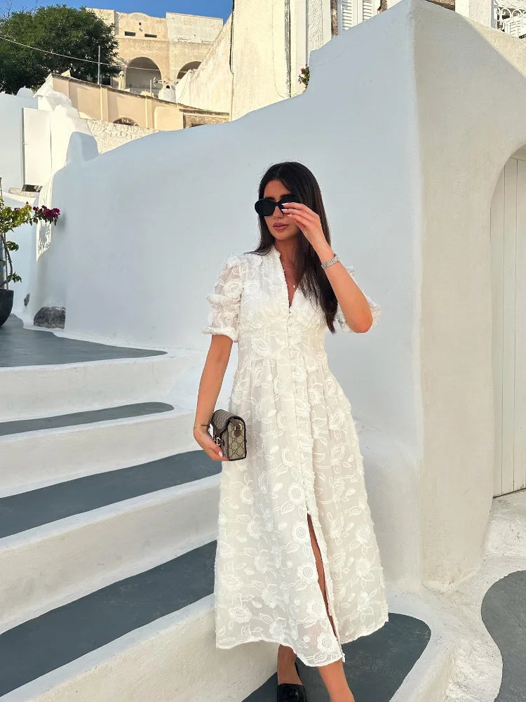 Valenzora | Midikleid mit Stickerei – Elegante Damenmode für jeden Anlass