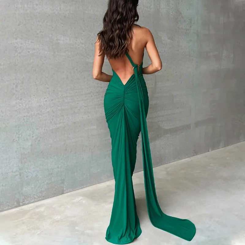Valenzora | Elegant bodycon dress with a one-shoulder high back
