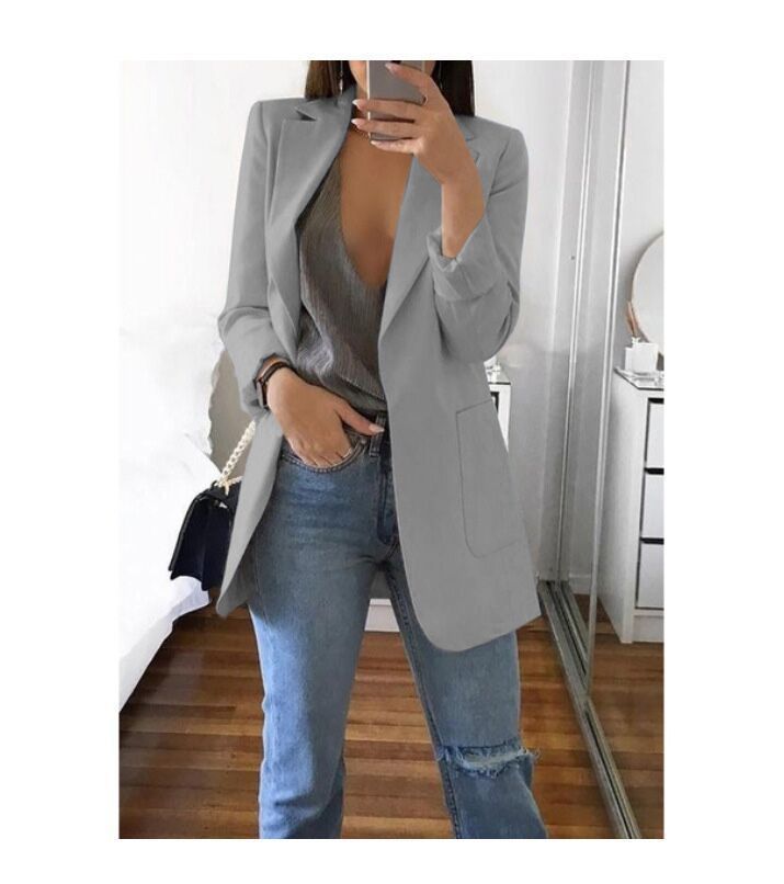 Schlanke Blazer-Strickjacke für europäisches und amerikanisches Modebewusstsein