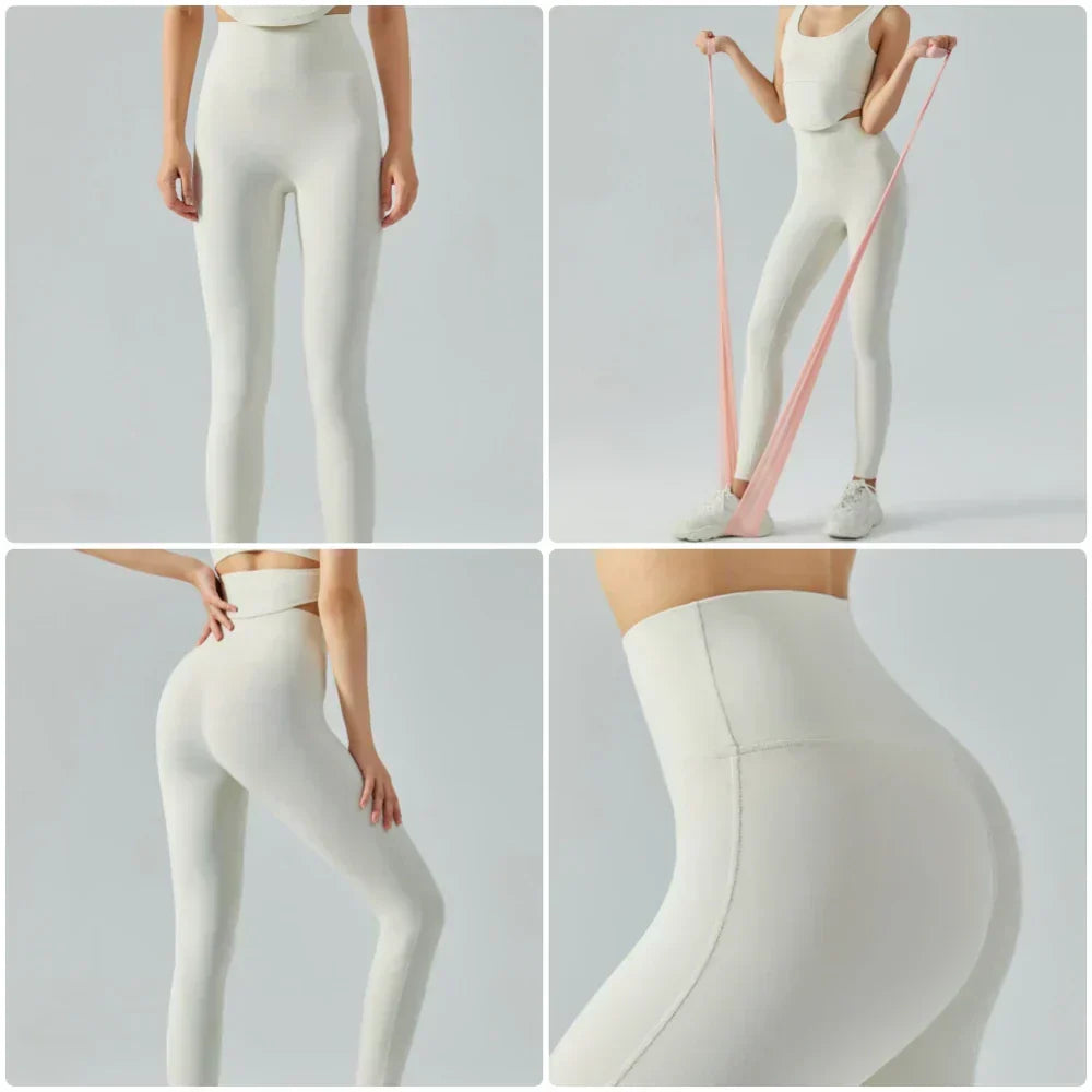 Valenzora | Emily Sportswear Naked High-Waisted Tight Yoga Pants Double-Sided Brushed Peach Butt-Lifting Running Sports Fitness Leggings