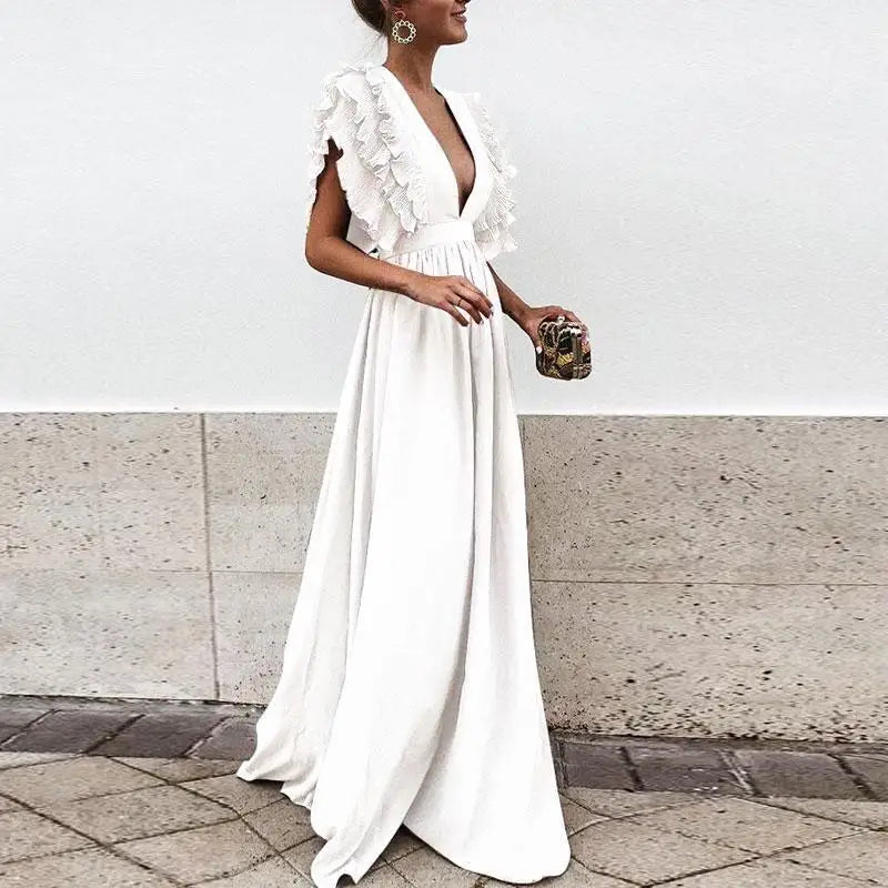 Valenzora - Elegant dress with gathered sleeves