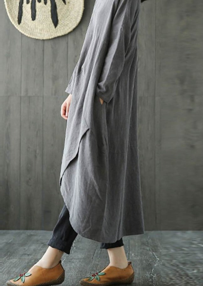 Valenzora Long-sleeved irregular midi dress