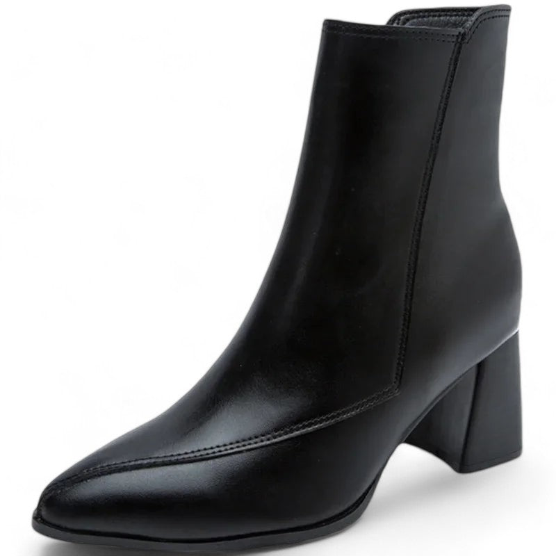 Valenzora – Modische klobige Stiefeletten für Damen mit spitzer Zehenpartie und wasserdichter Plateausohle