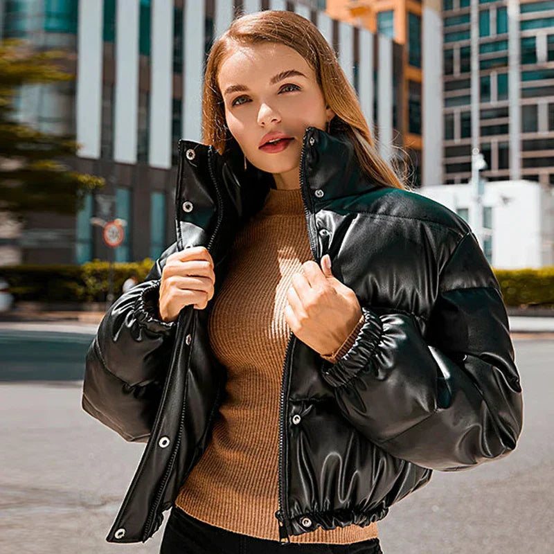 Valenzora | Gepolsterte Lederjacke für Damen