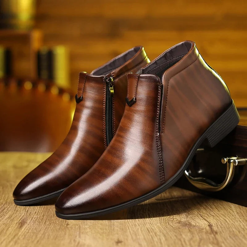Valenzora | Leather boots with zipper