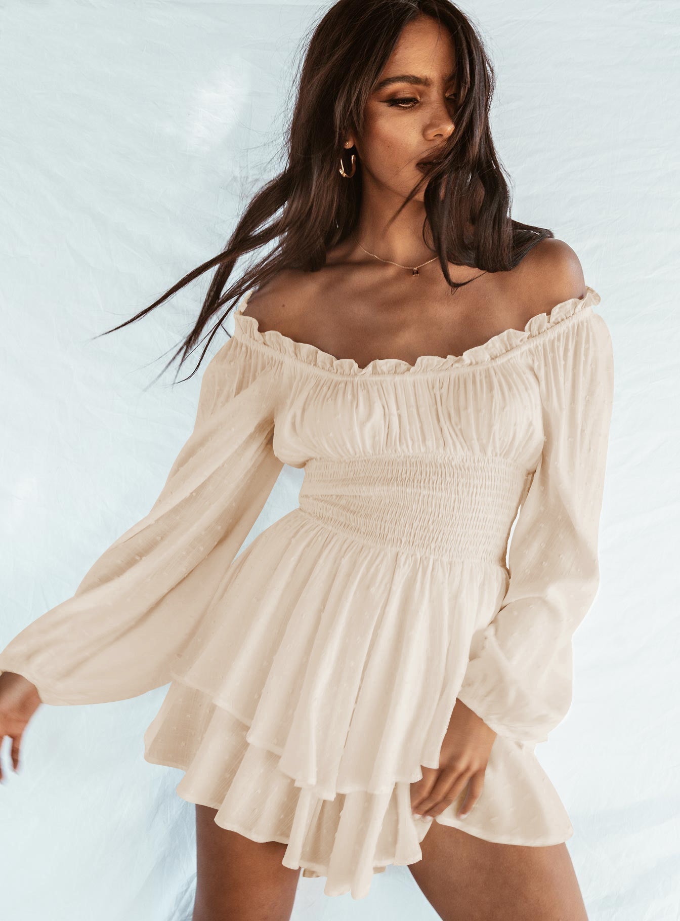 Valenzora - Flared dress with elasticated bodice