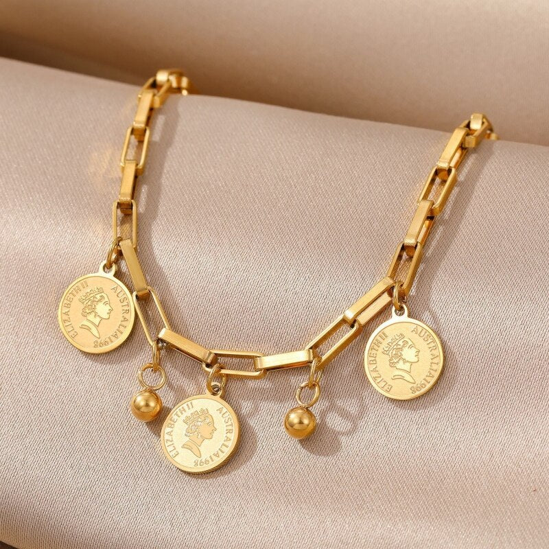 Valenzora Sparkling Freedom Armband | Damen Edelstahl Rundes Signature-Portrait-Anhänger