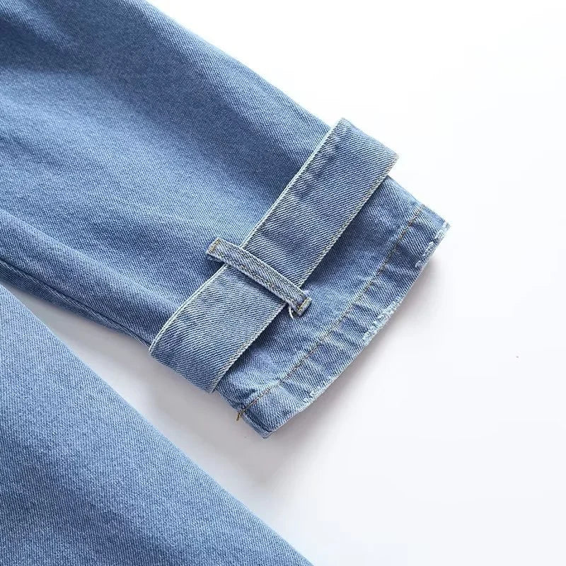 Valenzora | Long Denim Trench Coat for Women