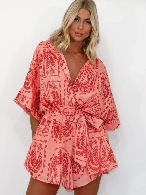 Lässiger, weit geschnittener Playsuit mit Muster