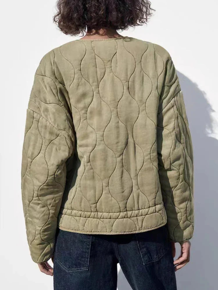 Valenzora | Padded solid-color zip-up jacket