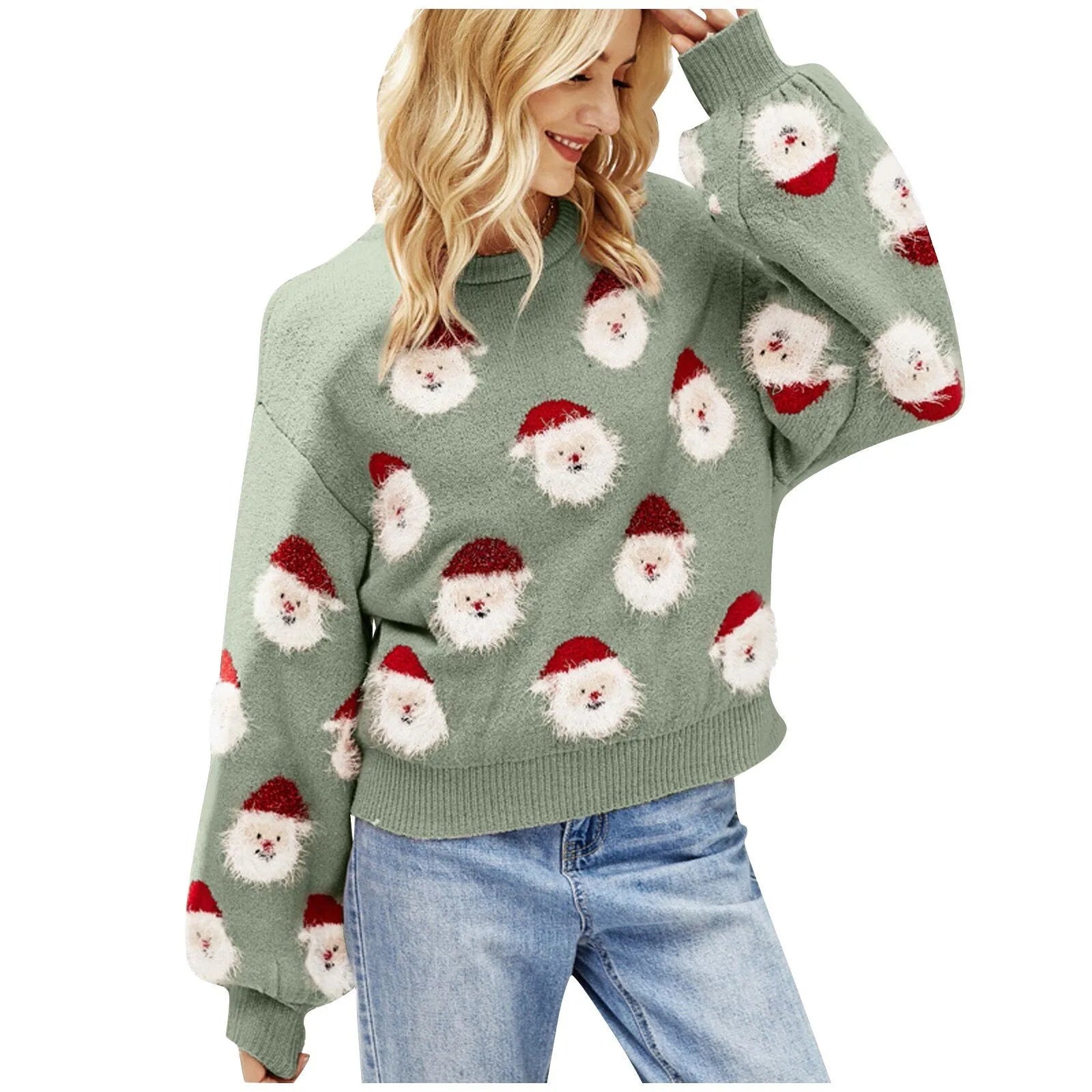Valenzora - Ugly Christmas Sweater - Santa Claus Pattern Sweater