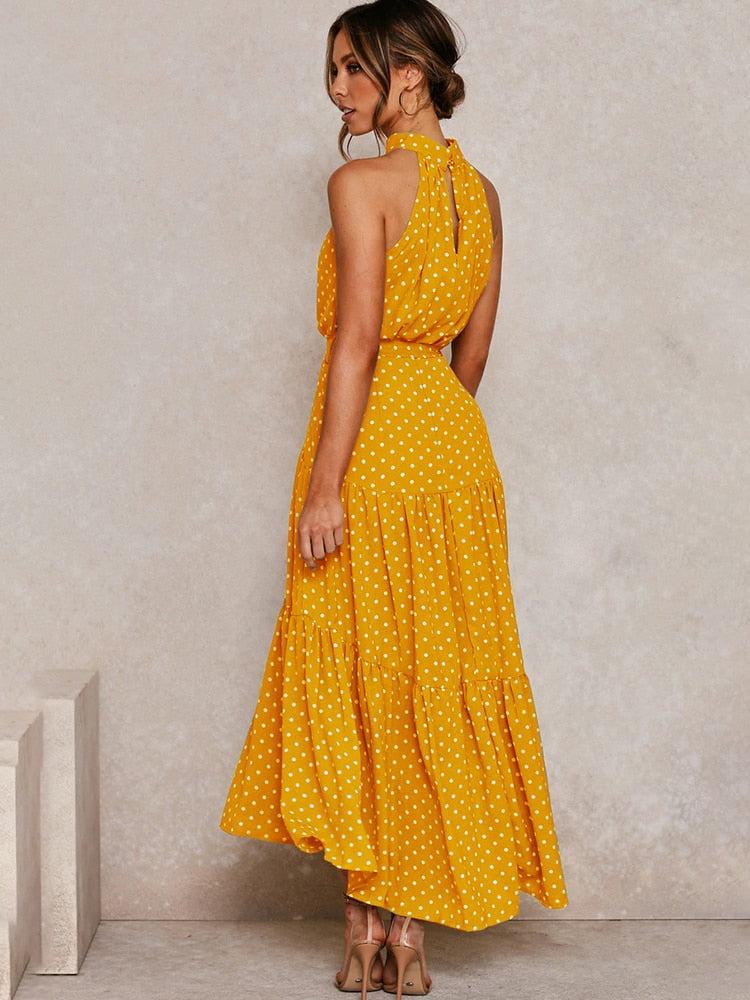 Valenzora | Polka dot halter dress