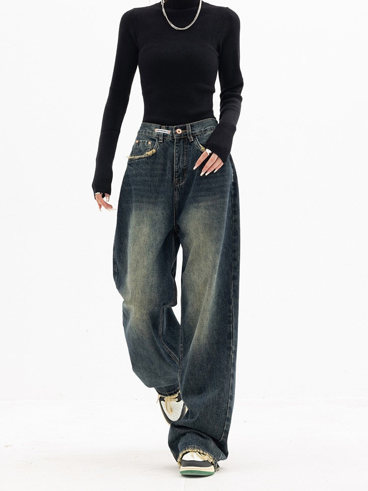 Valenzora - Trendy Baggy Wide Leg Jeans for Women | High-Waisted Jeans, Casual Streetwear