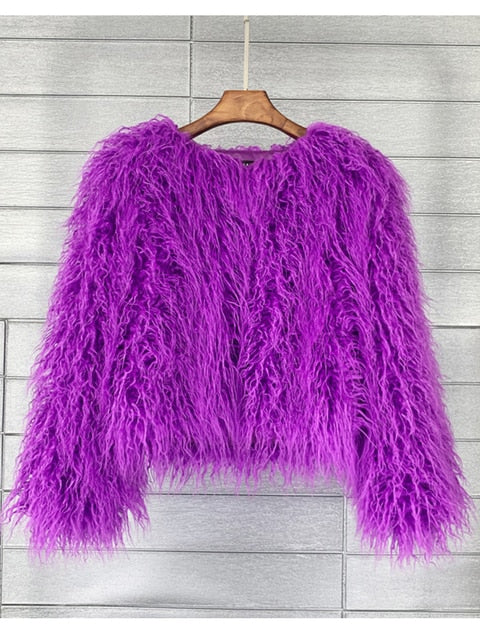 Valenzora coat for women, thick, warm faux fur coat