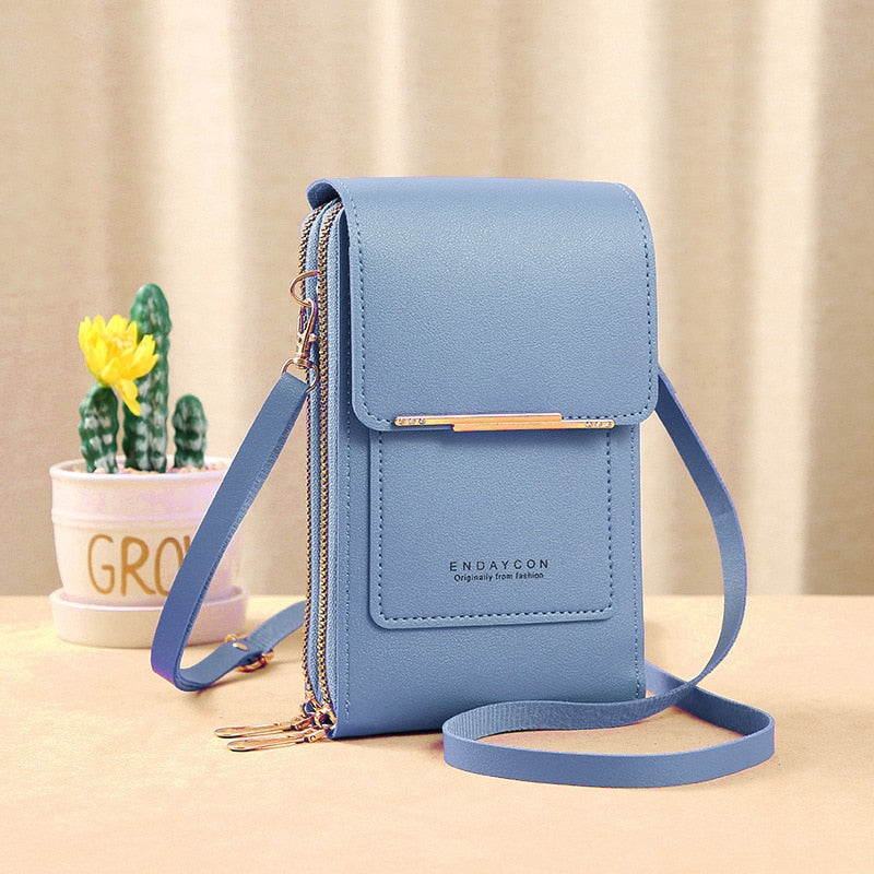 Valenzora Leather Smartphone Clutch | Women's Handbag with Touchscreen Window