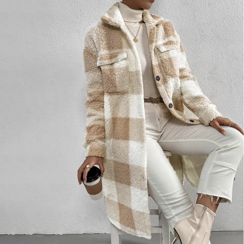 Valenzora | Checkered women's jacket with polar fleece