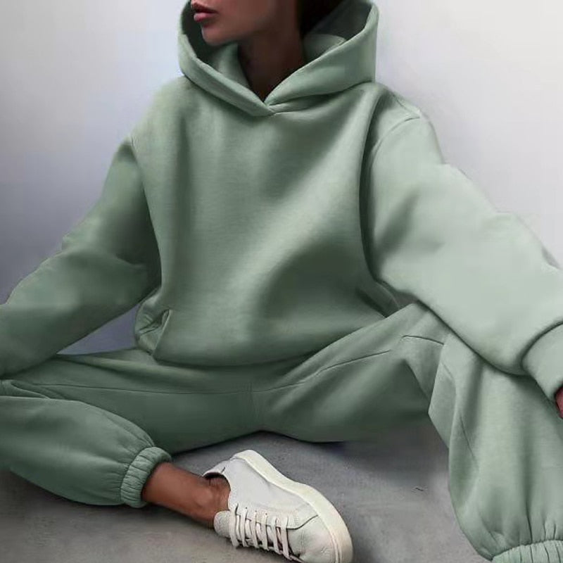 Valenzora – Bequemer zweiteiliger Kapuzenanzug im Oversized-Look