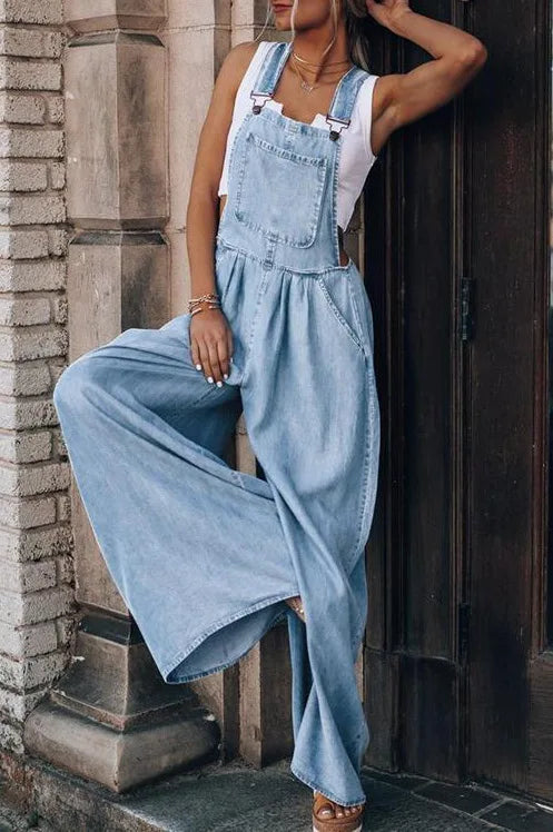 Valenzora | Boho Oversized Latzhose aus Denim