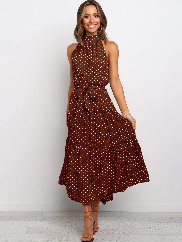 Valenzora | Polka dot halter dress