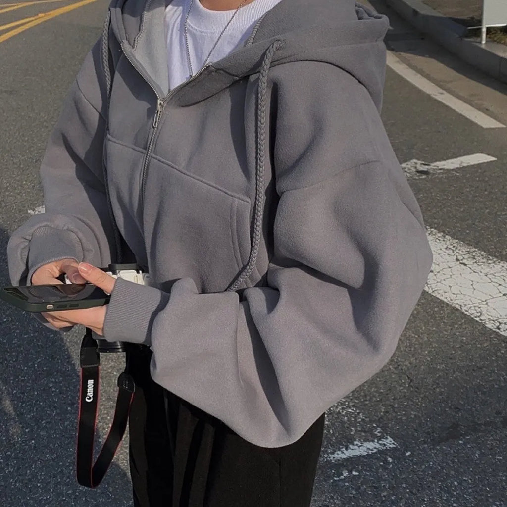 Oversized zip-up sweatshirts