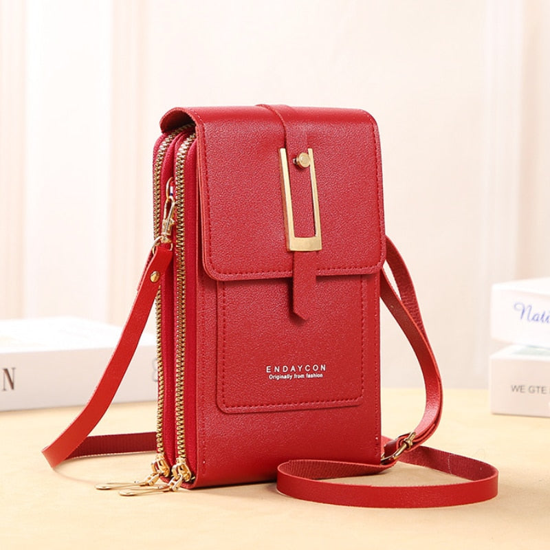 Valenzora Leather Smartphone Clutch | Women's Handbag with Touchscreen Window