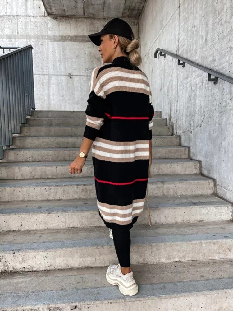 Valenzora - Long striped cardigan
