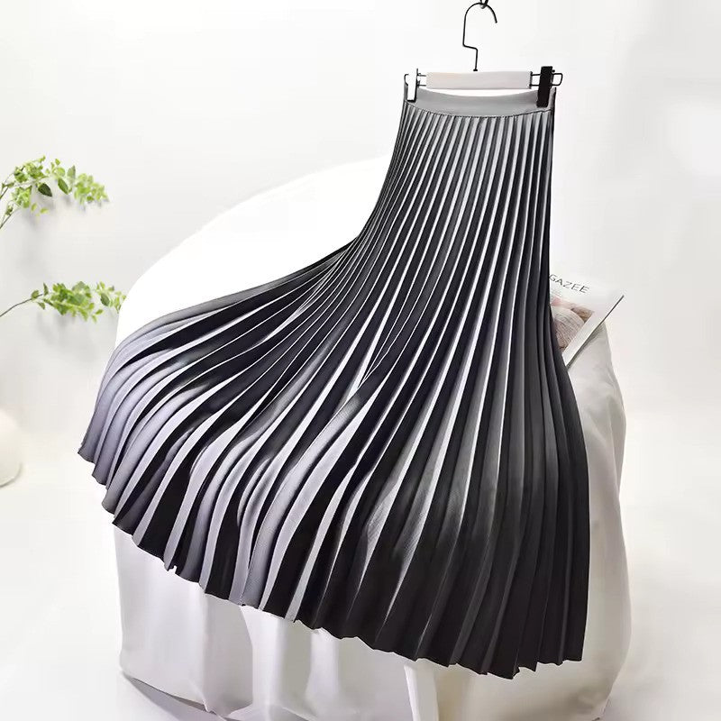 Valenzora | Satin Pleated Skirt High Waist