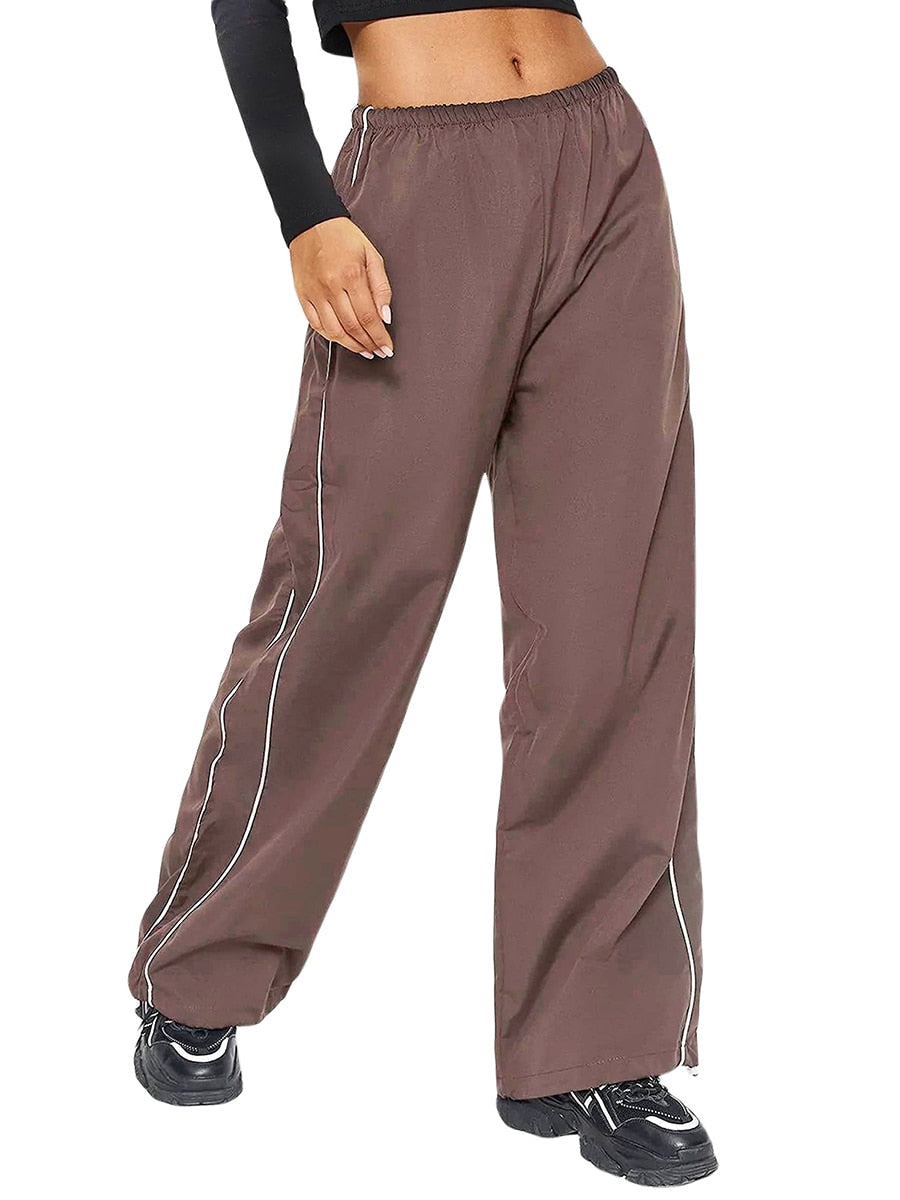 Valenzora Generous Cargo Pants | Women's Drawstring Elastic Low Waist Parachute Pants