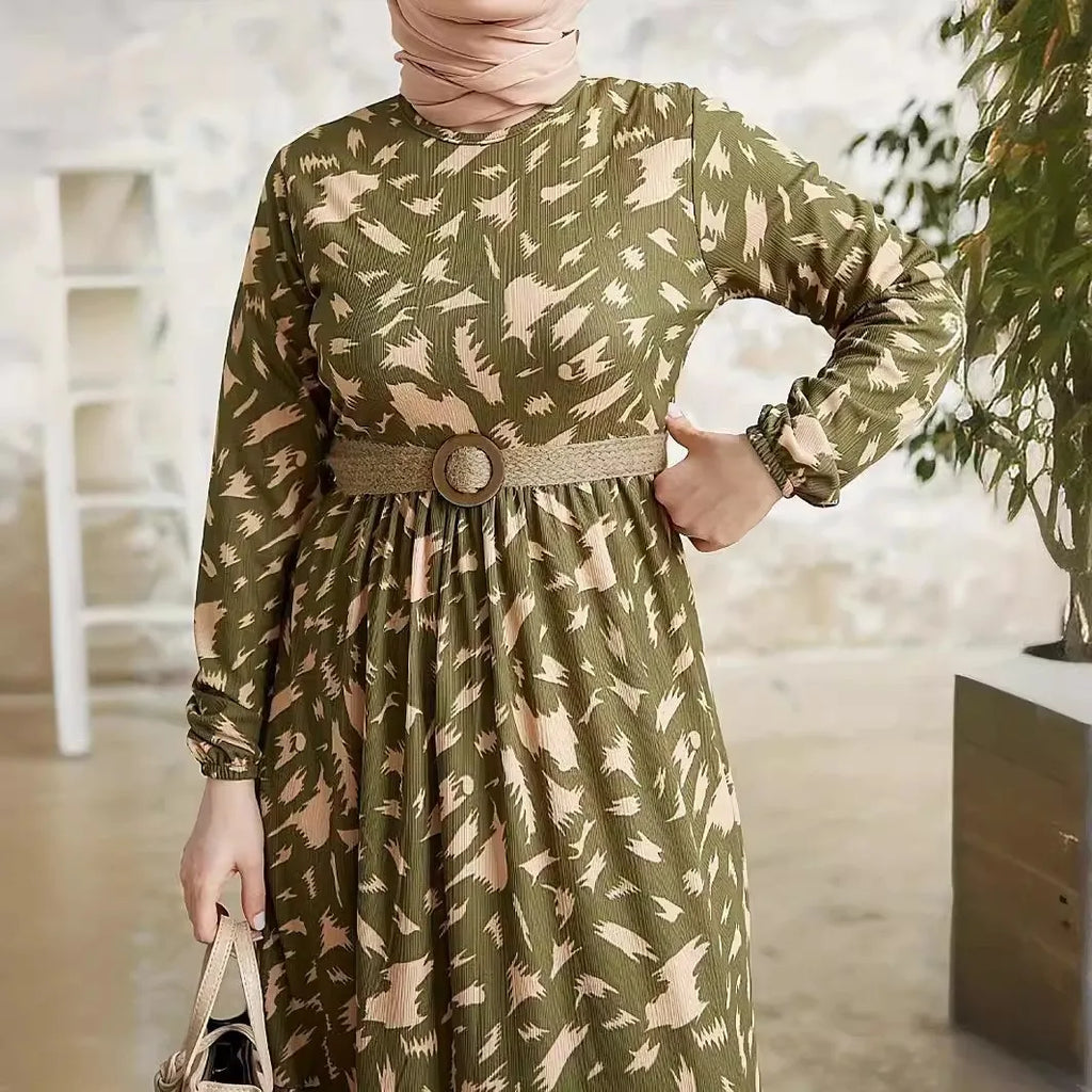 Valenzora | Elegant long-sleeved printed dress
