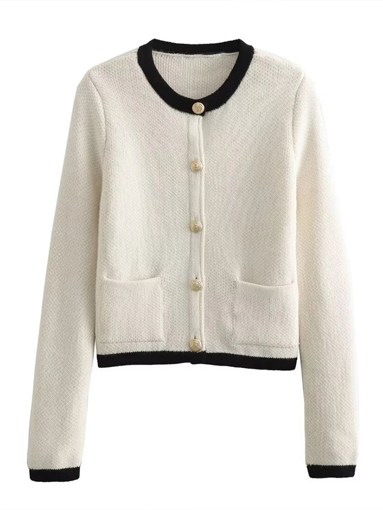 Strickjacke mit Rundhalsausschnitt