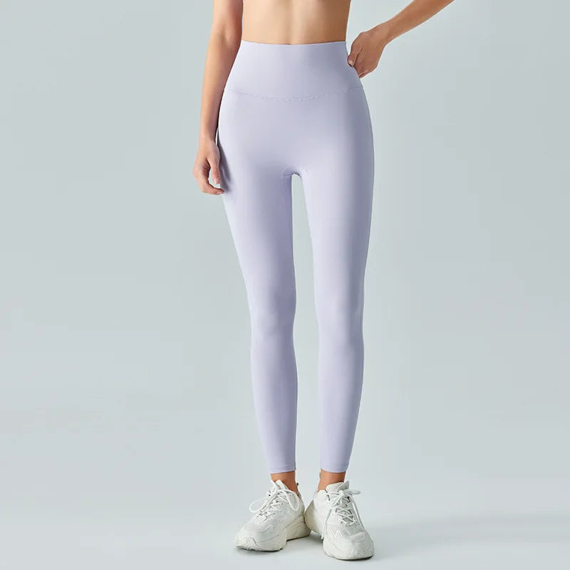 Valenzora | Emily Sportswear Naked High-Waisted Tight Yoga Pants Double-Sided Brushed Peach Butt-Lifting Running Sports Fitness Leggings