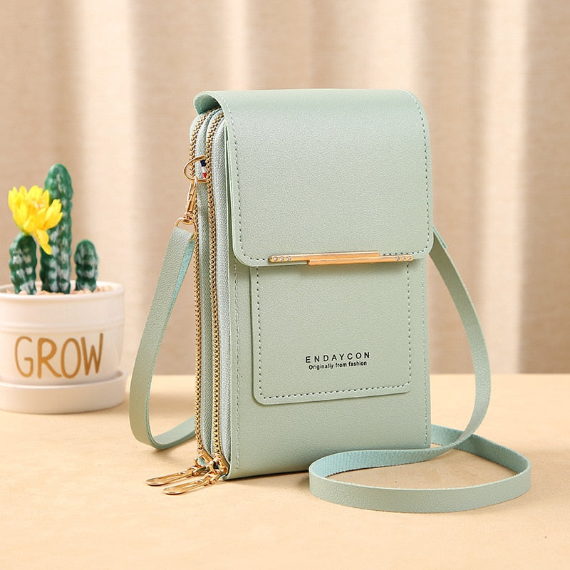 Valenzora Leather Smartphone Clutch | Women's Handbag with Touchscreen Window