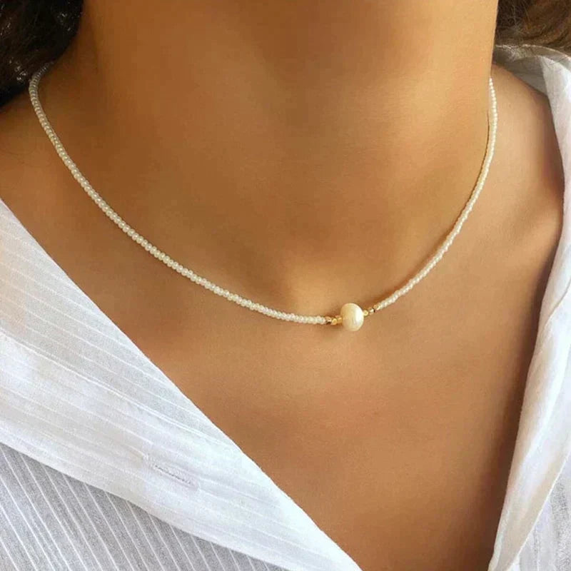 Handmade premium necklace with freshwater pearls