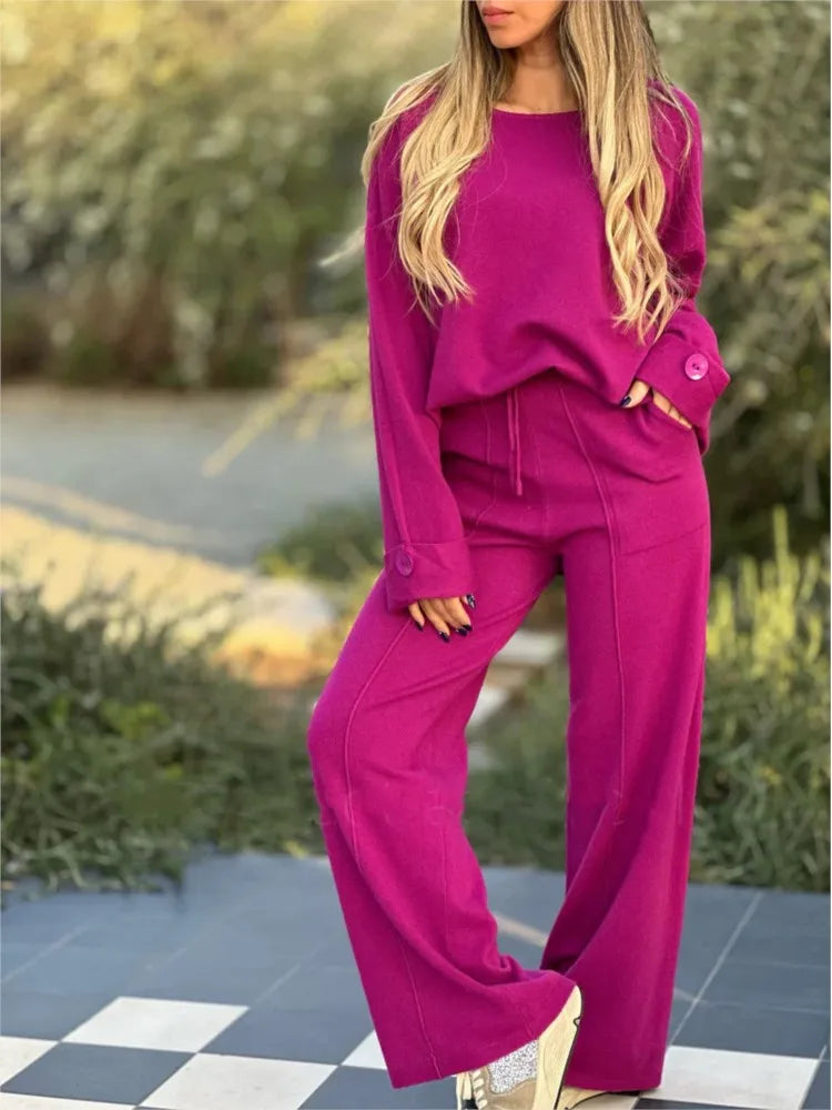 Valenzora | Casual 2-piece T-shirt and pants set – Comfortable and stylish for everyday and leisure