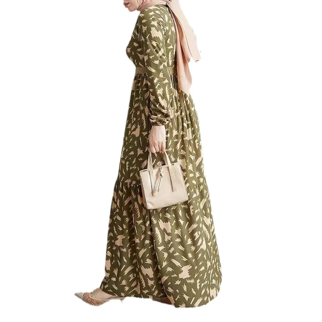 Valenzora | Elegant long-sleeved printed dress