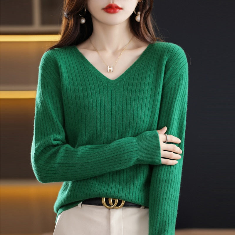 Jolyne V-neck knitted sweater