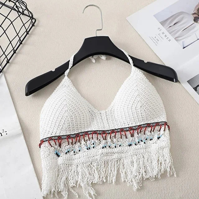 Valenzora | Crochet Boho Style Bikini Bra with Tassel