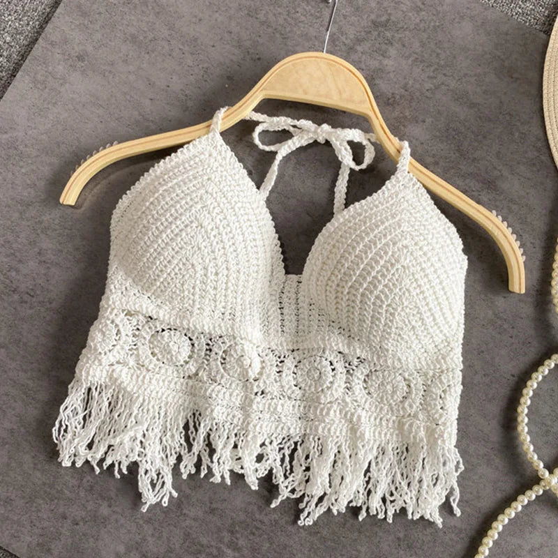 Valenzora | Crochet Boho Style Bikini Bra with Tassel