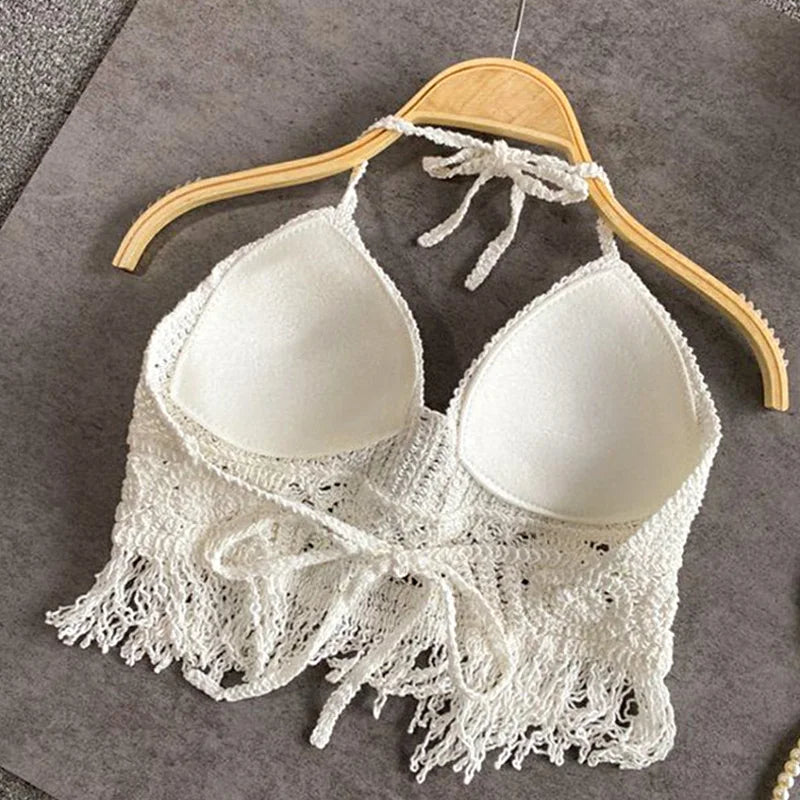 Valenzora | Crochet Boho Style Bikini Bra with Tassel