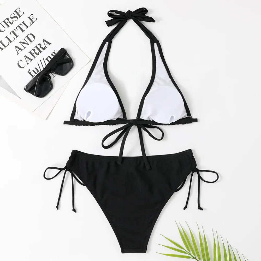 Valenzora - Eleganter Triangel-Bikini in Schwarz