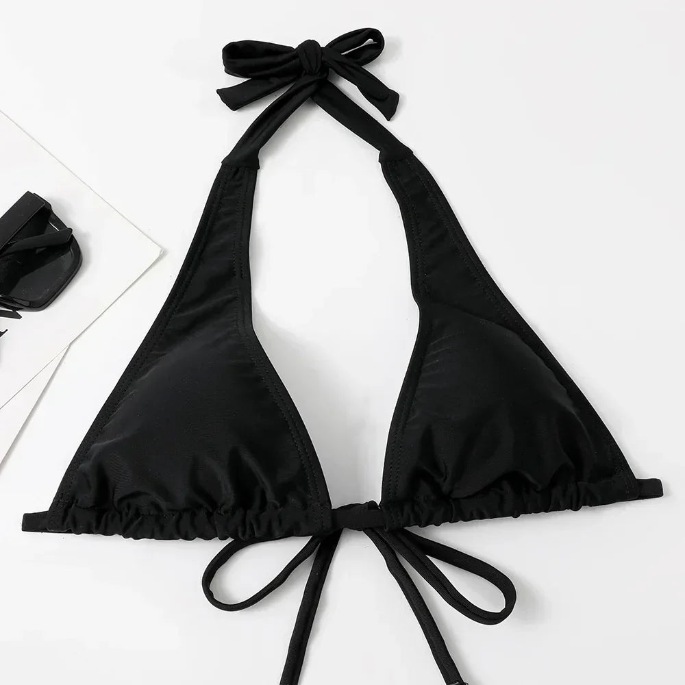 Valenzora - Eleganter Triangel-Bikini in Schwarz
