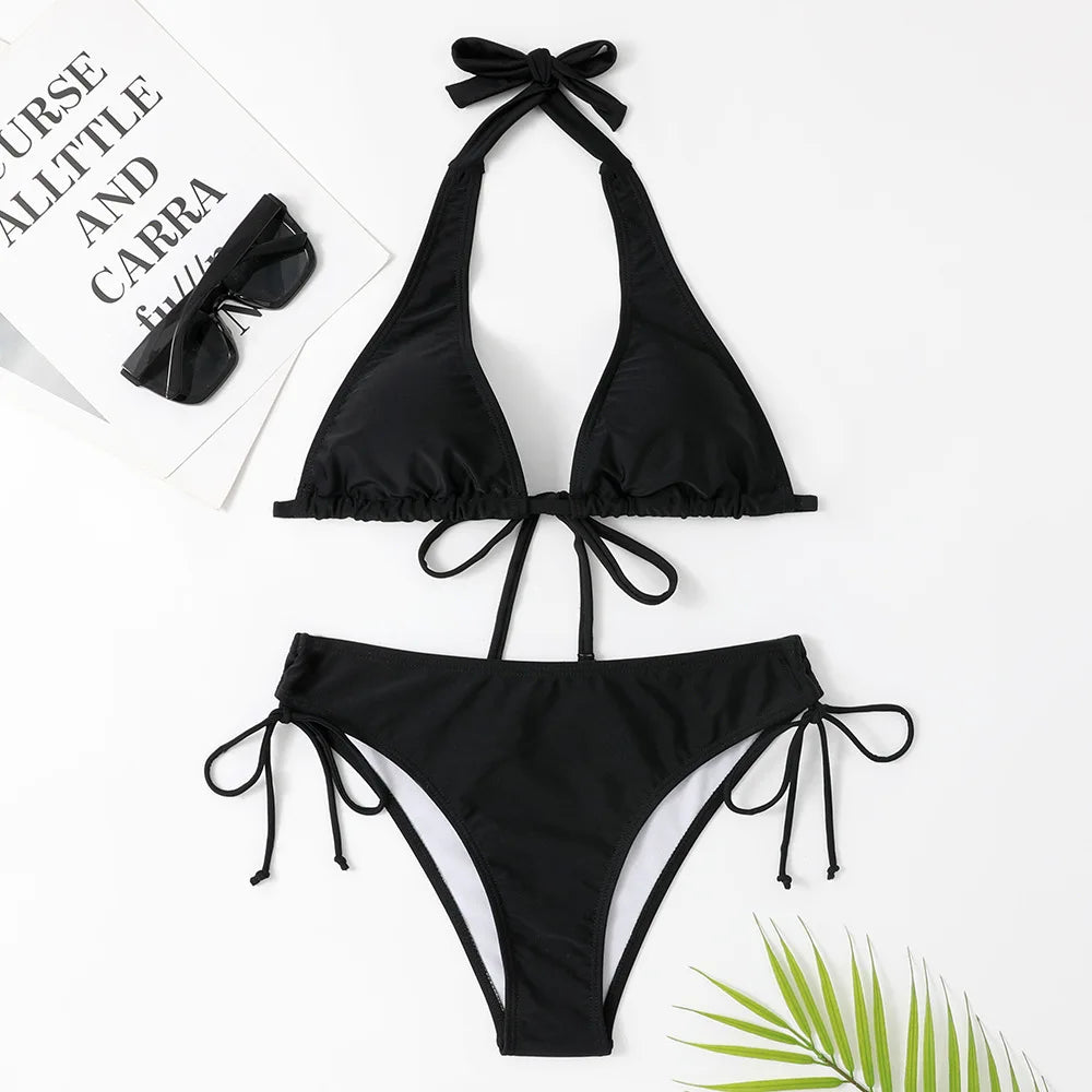 Valenzora - Eleganter Triangel-Bikini in Schwarz