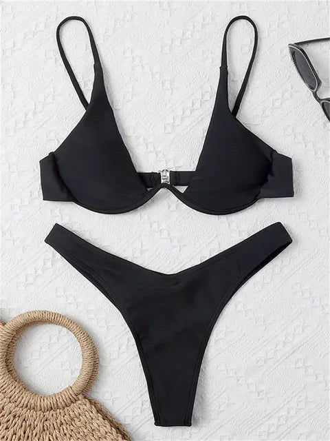 Valenzora – Bügel-Bikini-Set: Push-up-BH und Tanga-Bademode für Damen
