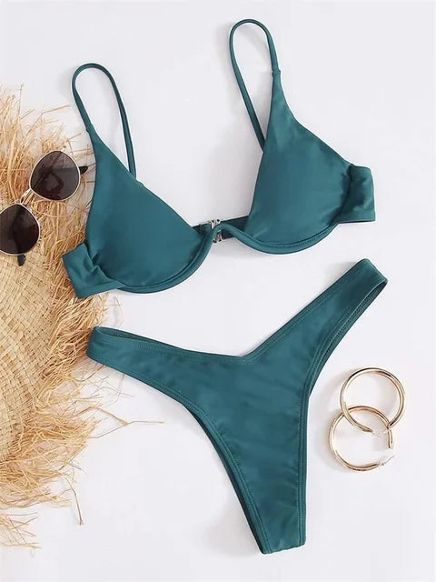 Valenzora – Bügel-Bikini-Set: Push-up-BH und Tanga-Bademode für Damen